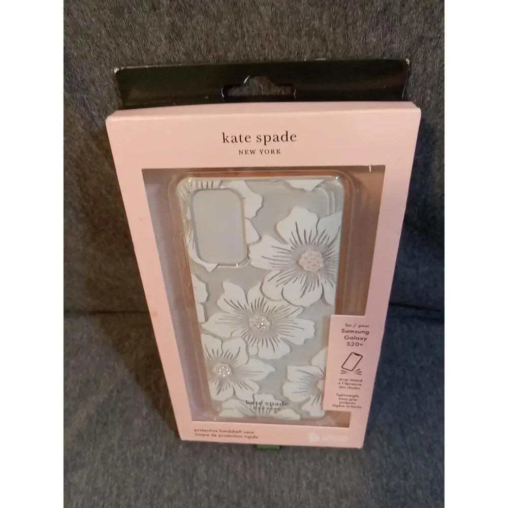 Kate Spade Hardshell Case Clear Pink Hollyhock Floral Samsung Galaxy S20 Plus